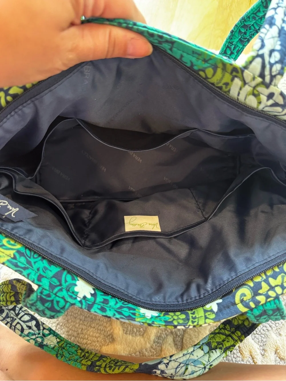 Vera Bradley Green, Teal & Navy Tote Bag
